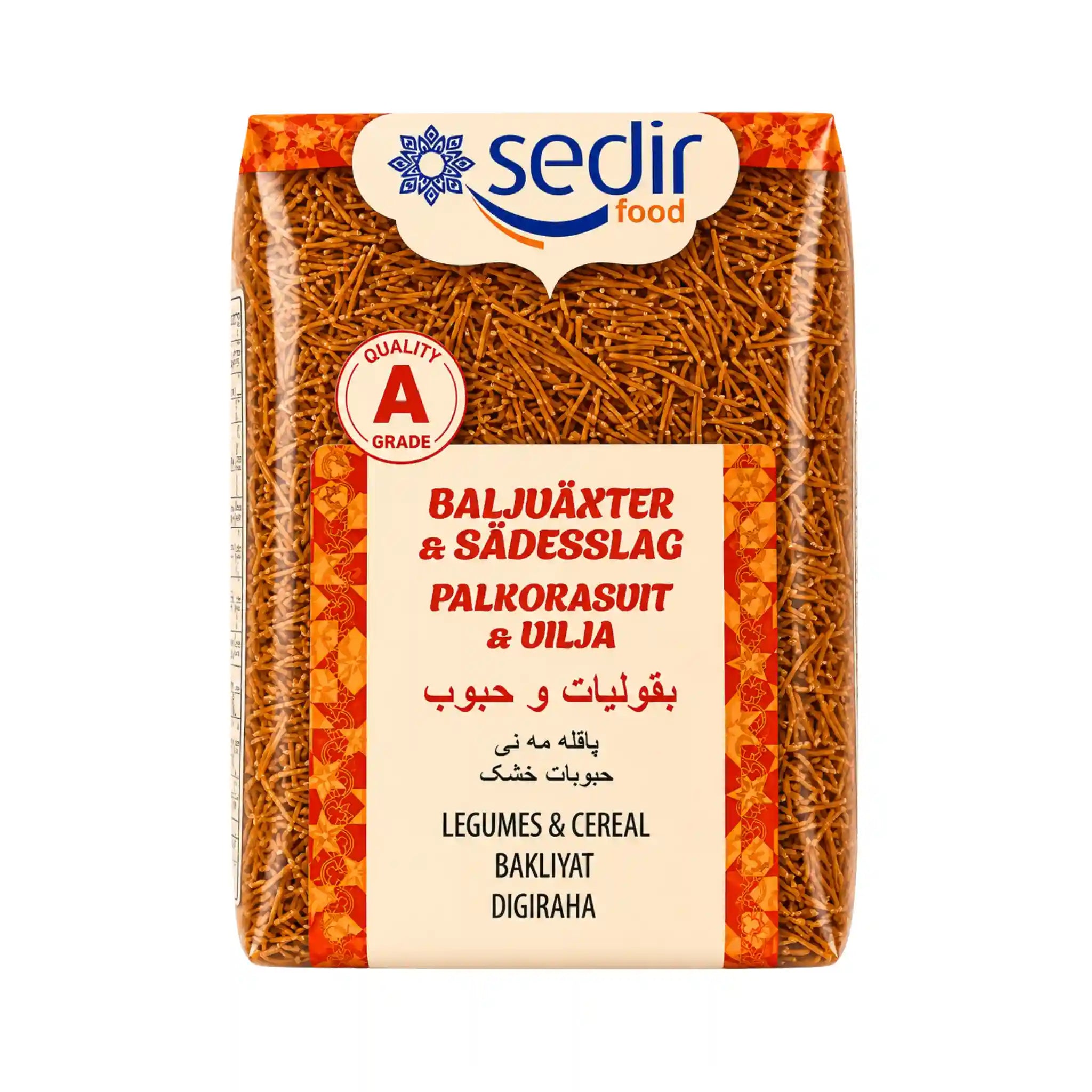 Pasta i orange förpackning från Sedir Food, 500 g