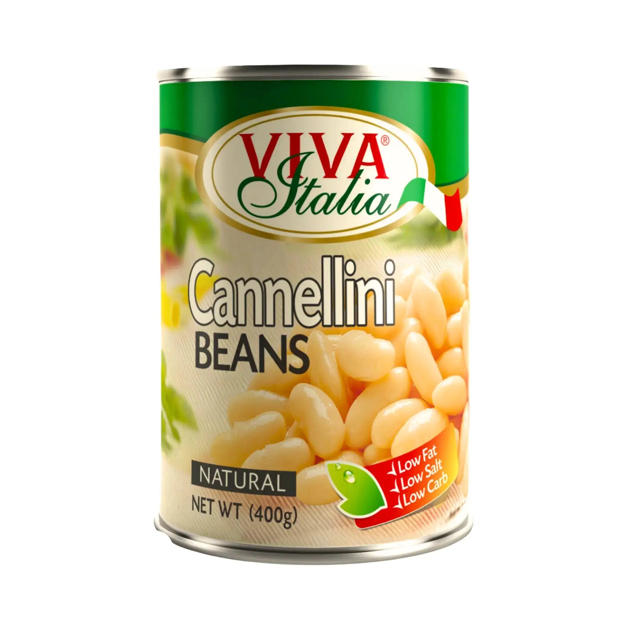 Konservburk med vita cannellinibönor, grön etikett, 400g, italienskt ursprung