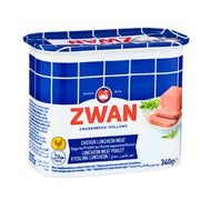 Zwan kycklingmortadella i konservburk 340g, mild smak, blå och vit förpackning